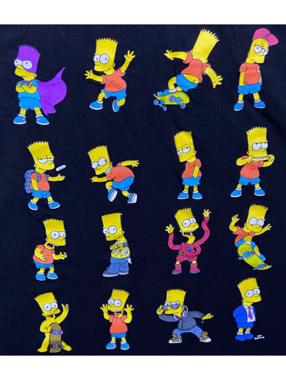 The Simpsons Bart Simpson Fox Many Faces Of Bart Men's L (M) Graphic Tee Shirt
